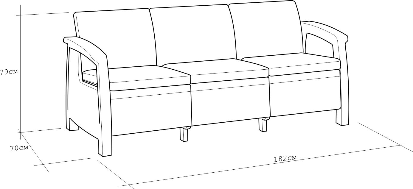 Диван трехместный уличный KETER CORFU LOVE SEAT MAX